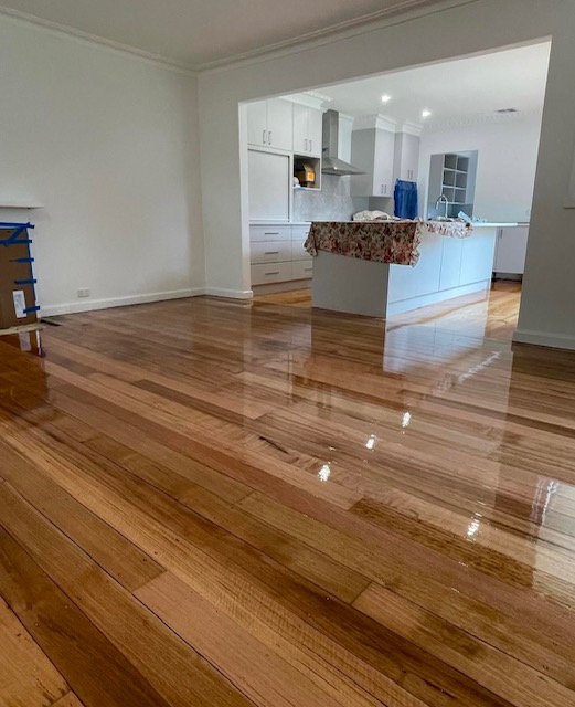 Beautiful refinished floors that light up the room